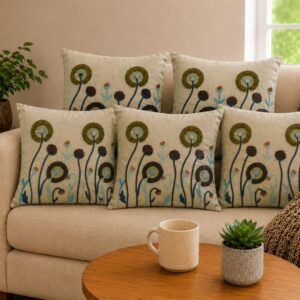 CASA-NEST Cotton Cushion Cover | 16X16 Inches | Set of 5