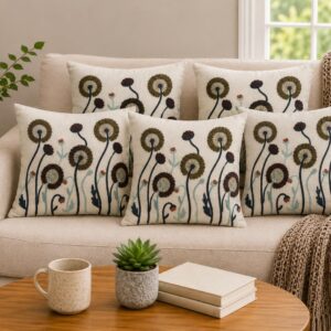 CASA-NEST Cotton Cushion Cover | 16X16 Inches | Set of 5